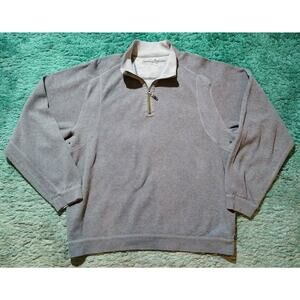 Tommy Bahama 1/4 Zip Long Sleeve Pullover Sweater Size Medium Gray